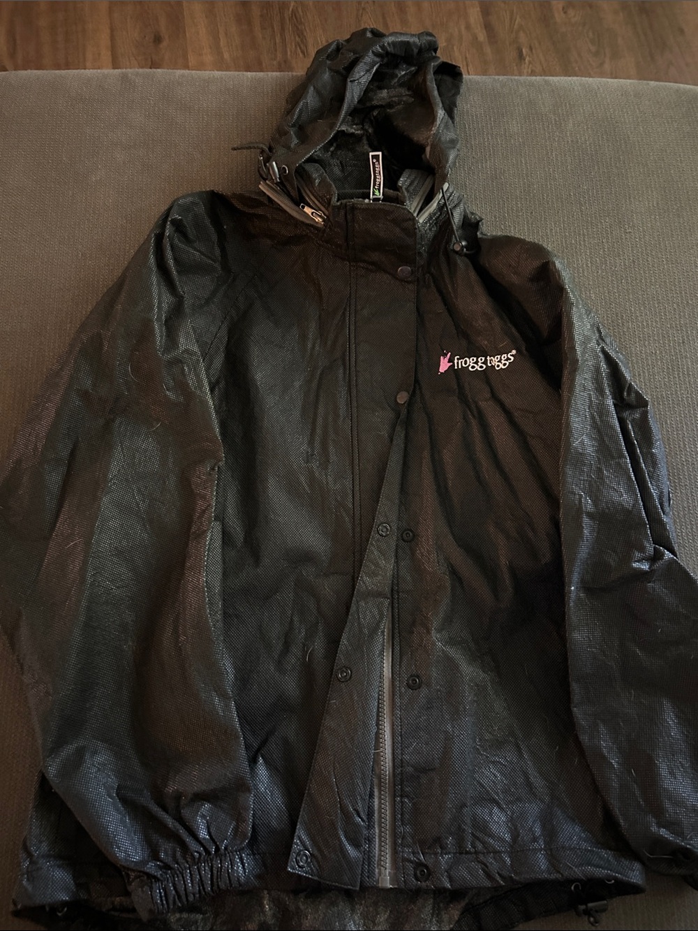 frogg toggs Women's Black Rain Jacket with Hood